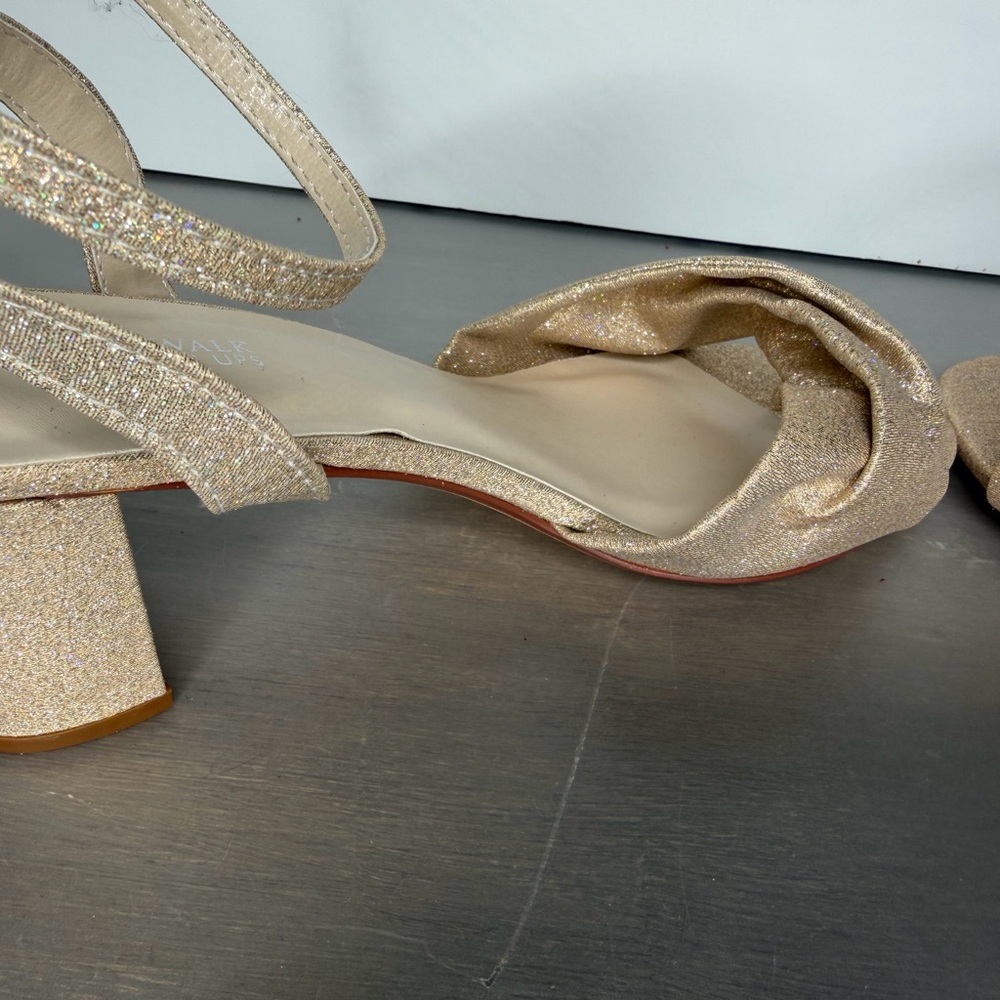Touch Ups Benjamin Walk Champagne Sparkle Sandals Sling Back Open Toe Sz 10.5 - Picture 8 of 11